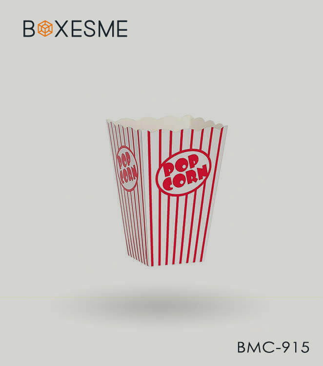 Custom Red and White Popcorn Boxes